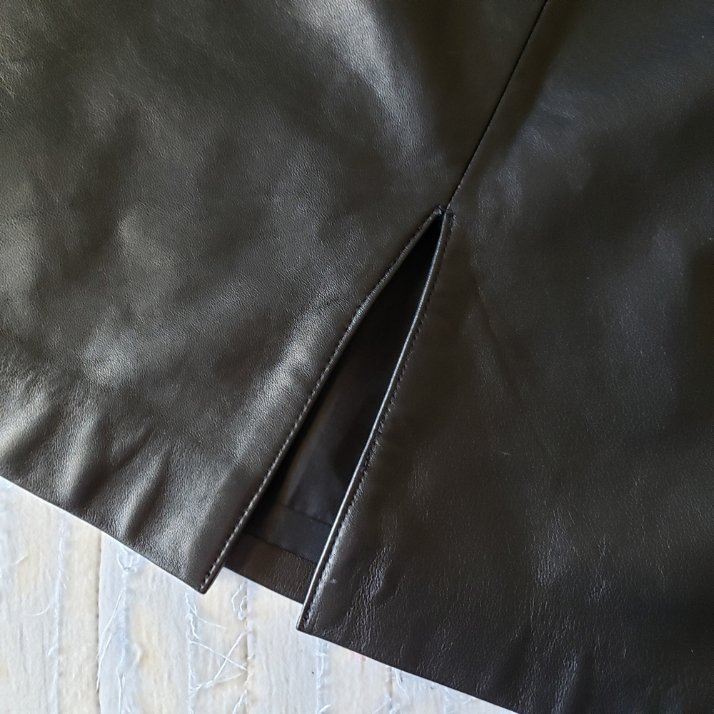 Valerie Separates Black Leather Pencil Skirt 12 - Picture 6 of 7